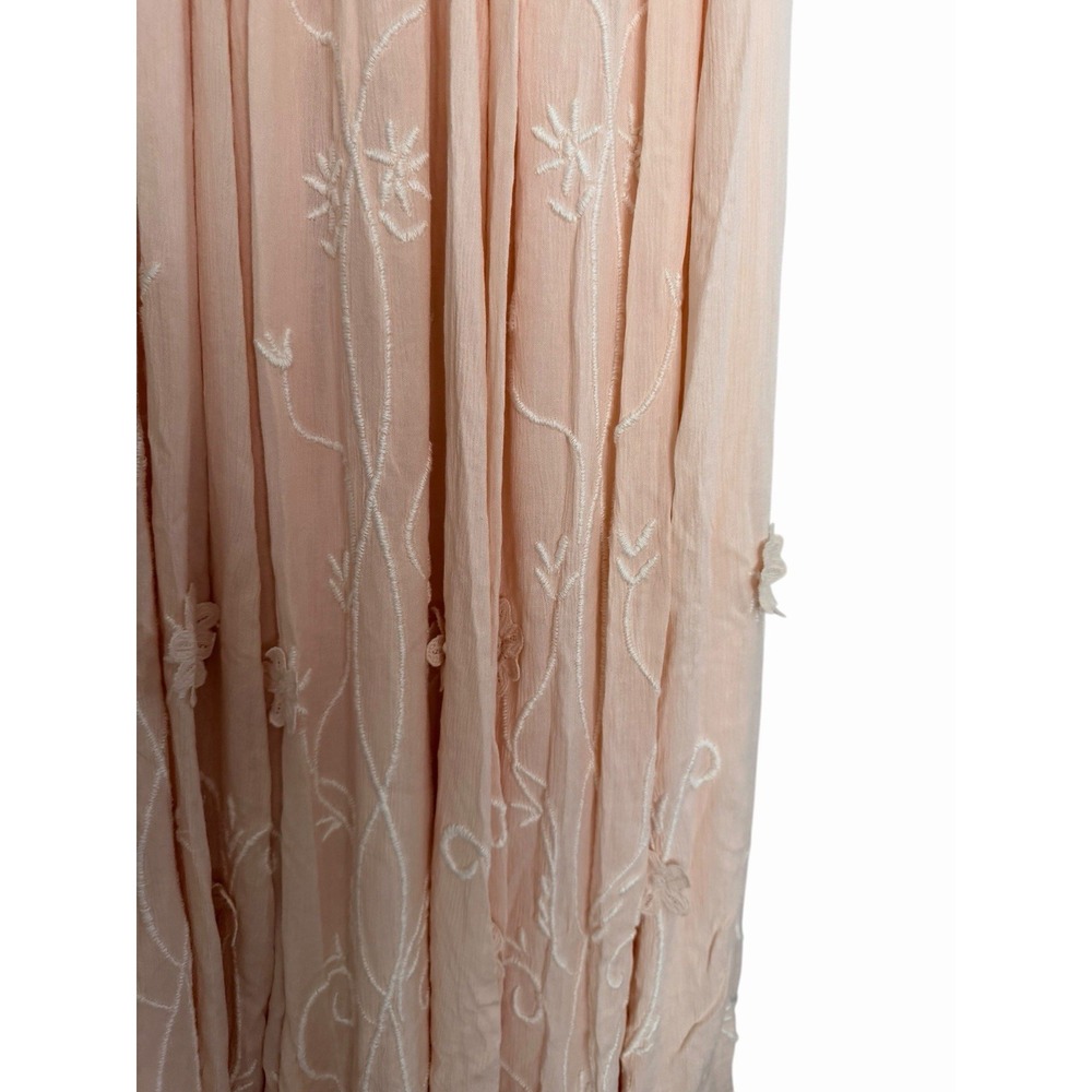 Free People Rosa 3D Floral Embroidered Maxi Dress Peach Women's Size Small - Picture 14 of 16